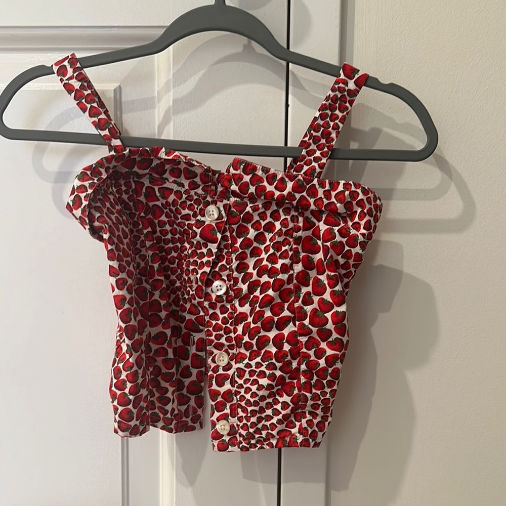 Crew cuts strawberry tank top Red size small